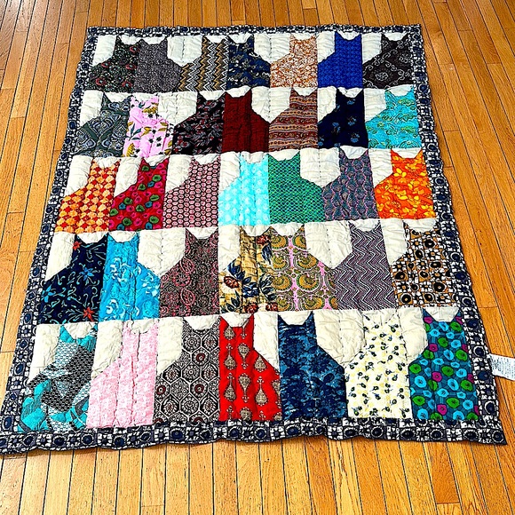 Other - Handsewn multi color cat quilt